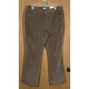 Liz Claiborne Women's 12P Corduroy Pants Bootcut Smokey Taupe Stretch NWT
